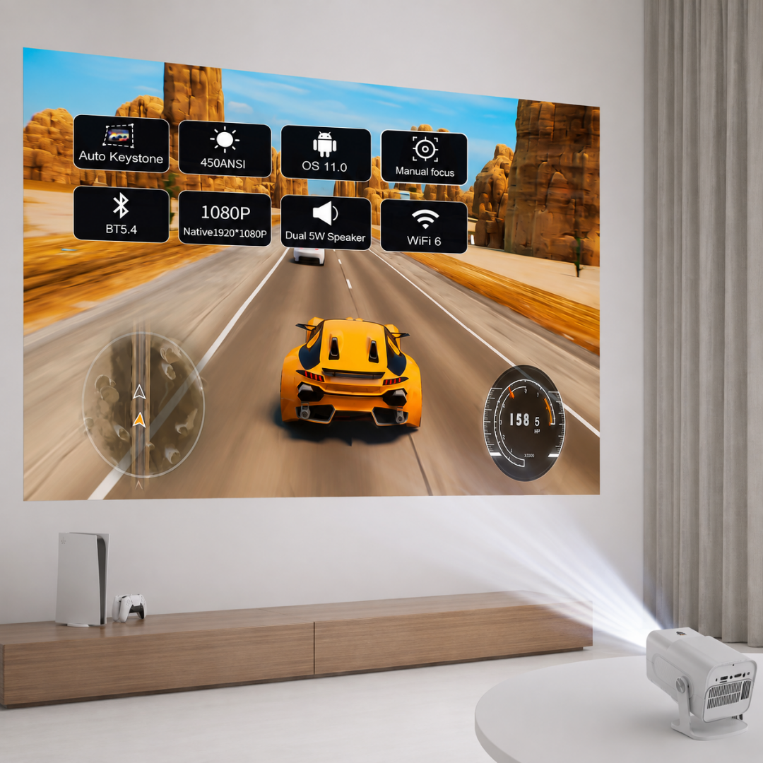 Portable 4K Gaming & Streaming Projector